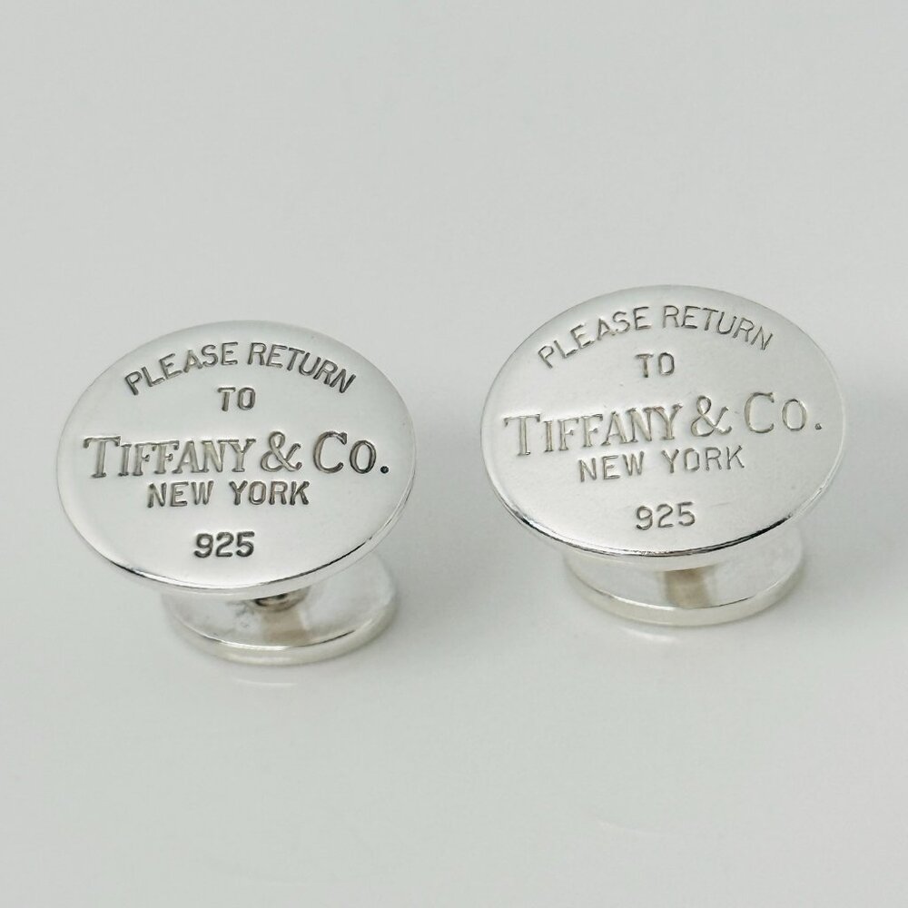 Please Return to Tiffany Oval Cufflinks in Sterling Silver